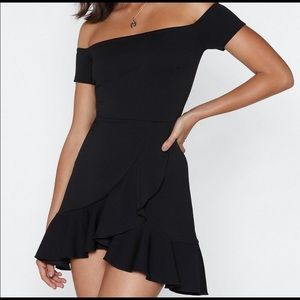 Little Black Nasty Gal Off-the-Shoulder Dress